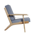 Cashmere Hans Wegner Plank Arm Chair Replica